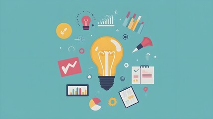Poster - Bright Ideas   Success   Business Strategy Concept