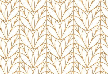 Wall Mural - Flower geometric pattern. Seamless vector background. White and golden ornament