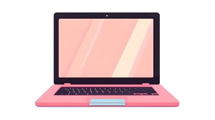Poster - Pink Laptop Computer with Blank Screen