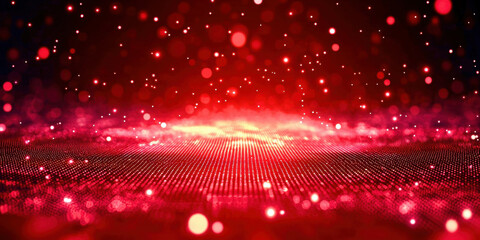 Poster - A red background with a lot of red dots