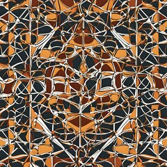 Fototapete - A geometric pattern composed of interconnected shapes, representing order and complexity.