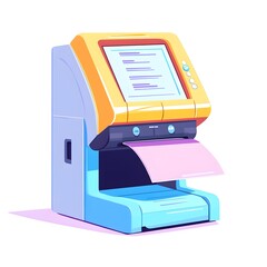 Poster - Colorful Cartoon Printer with Paper Ejecting