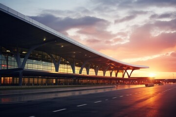 Poster - Airport architecture outdoors building.