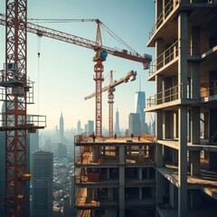 construction site with crane