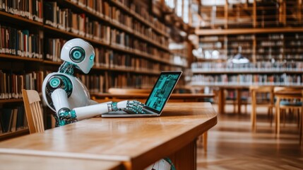 Poster - A Humanoid Robot Working on a Laptop in a Library