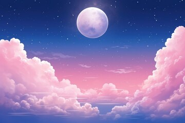 Wall Mural - full moon night sky backgrounds.