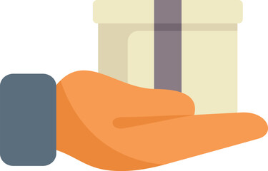Poster - courier is holding a package, likely as part of a delivery service
