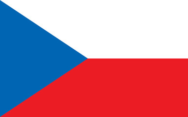 Czechia flag vector graphic. Rectangle Czech flag illustration. Czechia country flag is a symbol of freedom, patriotism and independence.