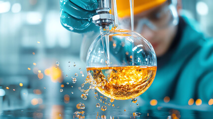Poster - Exploring the fascinating chemistry of liquid reactions in a laboratory environment with a focus on safety and precision