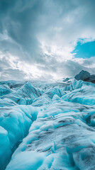 Wall Mural - Majestic Patagonian Ice Fields with Glaciers under Dramatic Skies  