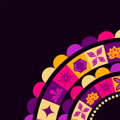 Happy Diwali, festival of light. Poster, banner and social media template. Modern concept geometric minimalist design. Vector design