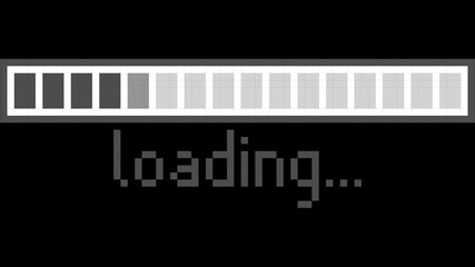 Fototapete - smooth animated video loading counter bar game 8bit pixel art process progress computer battery, ban