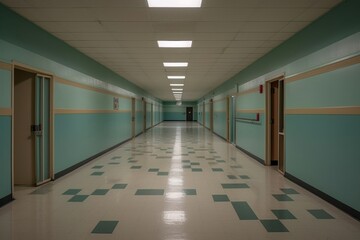 Sticker - School hallway floor architecture illuminated.