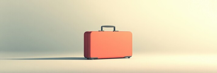 Aufkleber - A bright suitcase stands alone with sharp lines, evoking a sense of adventure and anticipation in a calm atmosphere. Generative AI