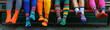 © Holly Berridge - A vibrant image celebrating National Sock Day, featuring colorful and fun socks displayed in various patterns and designs. The lively atmosphere showcases the joy of wearing unique socks