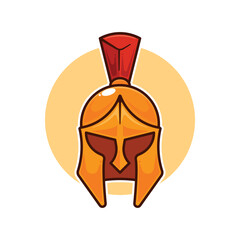 spartan gladiator helmet - cartoon vector illustration