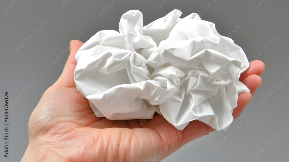 Paper Reycling Symbol Paper Recycling Symbol: A hand holding a crumpled paper with the ...