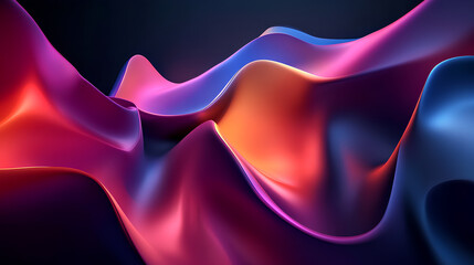 Poster - abstract colorful shape, dark background design