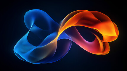 Poster - abstract colorful shape, dark background design