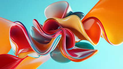 Poster - abstract colorful shape, minimalist background design