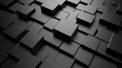 Poster - abstract geometric blocks on black background