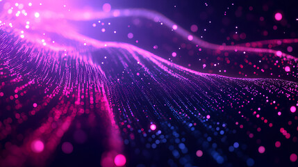 Poster - abstract glowing dots and lines creating a digital landscape on a dark backdrop, embodying the conce
