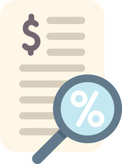 Poster - magnifying glass is hovering over a financial document, symbolizing the concept of financial analysi