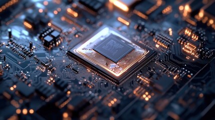 Poster - Close-up of a Computer Chip
