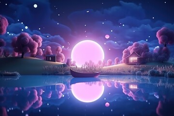 Wall Mural - night landscape astronomy panoramic.