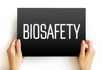 Biosafety text on card, concept background