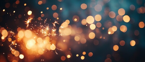 Aufkleber - Sylvester Silvester New Year, New Year's Eve 2025 party event celebration holiday greeting card - Closeup of sparkling sparklers and bokeh lights in the background..