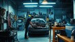 © Алена Ваторина - Mechanic working on a car engine in a fully equipped garage