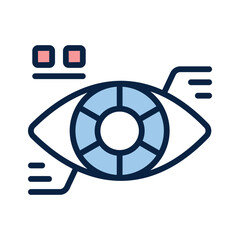 Wall Mural - Mechanical eye vector, artificial intelligence icon design