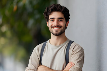 Portrait of a happy young casual man standing