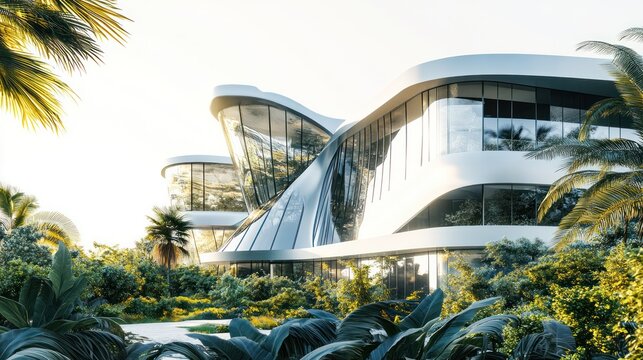 futuristic architectural design featuring a sleek