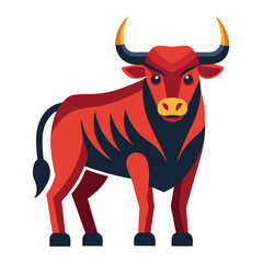 Wall Mural - Bull vector Illustration Vector on white background