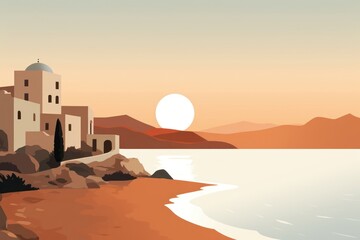 Canvas Print - mediterranean scenery landscape architecture sunlight.