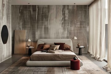 Wall Mural - Bedroom in a modern interior design furniture architecture comfortable.