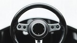 Steering wheel isolated on the white background. Artificial bait. 