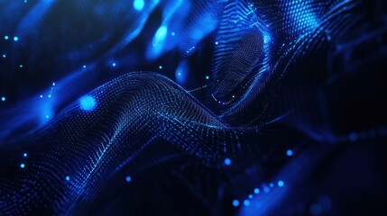 Poster - Abstract Blue Digital Wave