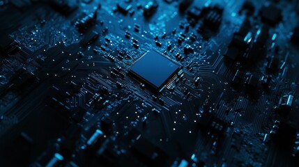 Poster - Circuit Board with a Central Processing Unit (CPU)
