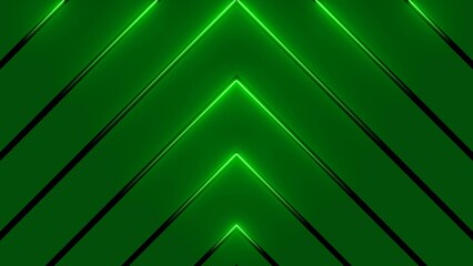 Abstract glowing neon green line background 4k illustration.