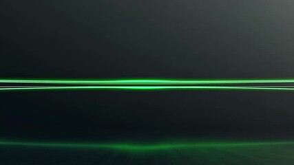 Poster - Green light expands on a dark background, creating a glowing horizon. Perfect for any project that needs a futuristic and technological look