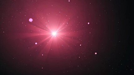 Poster - Floating light particles create a mesmerizing effect against a black background, featuring a bright shining star at the center. The scene evokes a sense of magic and wonder