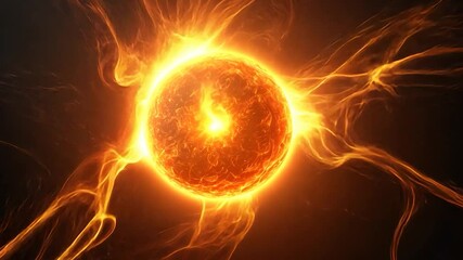 Poster - Plasma ball radiating energy in space with bright rays of light. Perfect for projects related to the sun, energy, the universe, and science fiction
