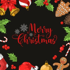 Merry Christmas greeting colorful flyer