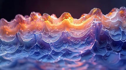 Wall Mural - abstract 3d render of glowing organic shapes