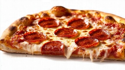 A classic pepperoni pizza slice with bubbling cheese