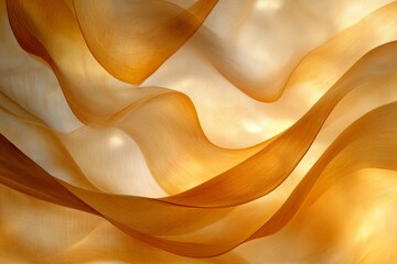 Aufkleber - Abstract fluid shapes in warm golden hues create soft textures that convey a sense of calm and tranquility, making it perfect for serene and peaceful design elements.