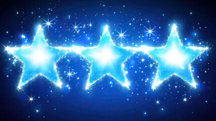 A glowing -star survey on a digital screen, representing top quality service and a highly satisfied customer. --chaos